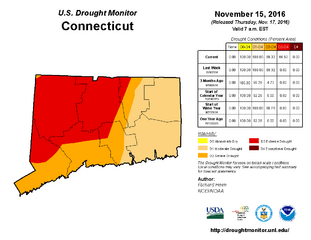 2016 Connecticut Drought Map