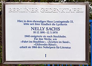 Berliner Gedenktafel - Nelly Sachs