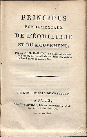 Carnot, Lazare – Principes fondamentaux de l'équilibre et du mouvement, 1803 – BEIC 720234