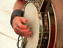 Don Wayne Reno playing the banjo with fingerpicks
