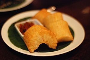 Fried cassava in Indonesia