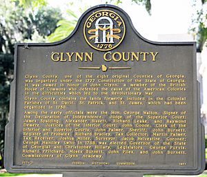Glynn County, Georgia historical marker