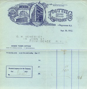 Louttit hand laundry receipt 1912