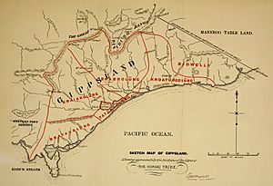 Sketch Map of Gippsland - Showing approximately the Positions of the Clans of the Kurnai Tribe.jpg