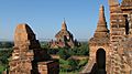 Bagan, Myanmar, Htilominlo Temple and other Buddhist stupas in Bagan plain