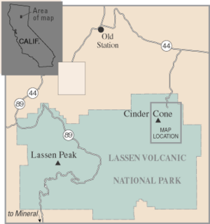 Cinder Cone Lassen locator map