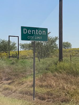 Denton, Texas city limit sign