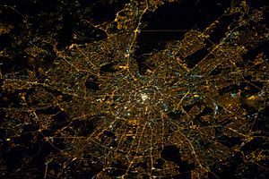 ISS-38 Nighttime image of Moscow, Russia