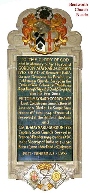Ives plaque in Bentworth Church