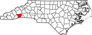 Map of North Carolina highlighting Henderson County