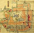 Old map of Himeji castle