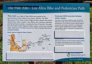 Palo Alto–Los Altos bike path sign