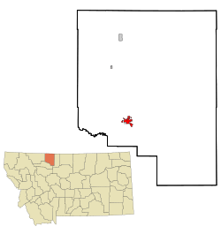 Location of Shelby, Montana