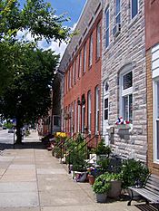 Traditional rowhouses, Locust Point, Baltimore (100 0509)