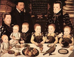 William Brooke Baron Cobham and his family, dated 1567