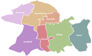 Ealing Borough Areas Map