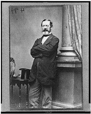 John Hazelhurst Boneval Latrobe, three-quarter length portrait, standing, facing slightly left LCCN95502487