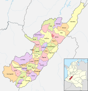 Mapa de Huila (político)