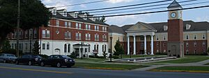 Picture of Georgia College and State University's Sanford and Napier Halls taken from West Greene Street in Milledgeville, Georgia, USA