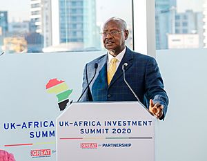 President Museveni of Uganda, speaking at the UK-Africa Investment Summit, London, 20 January 2020 20200120134339 GMCB9543 (49415272631)