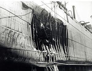 SS Fort Camosun torpedo damage