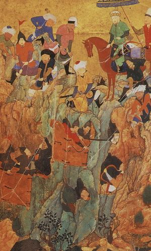 Timur's army attacks Nerges, Georgia