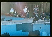 Ty Beuthe grinds the pool coping in the deep end at Millennium Skate Park - October 2019