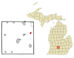 Location of Dimondale, in Eaton County, Michigan