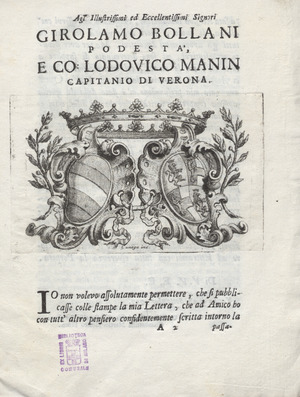 Giovanni Battista Martini – Lettera famigliare intorno l'inondazione di Verona, 1757 - BEIC 6301377