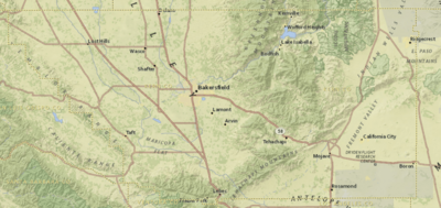 Kern County, California – Map (cropped)