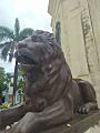 Lion Bronze Statue and part of Christopher Columbus Statue Monument