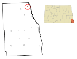 Location of Christine, North Dakota
