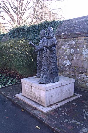 Nicholas Yonge Madrigal public sculpture by Austin Bennett, Grange Gardens Lewes