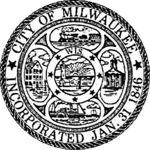 Seal of Milwaukee, Wisconsin (B&W)
