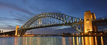 Sydney harbour bridge dusk