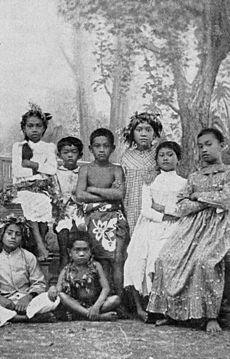 Tahitian schoolchildren, by Coulon
