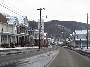 Downtown looking east on Church St in January 2014