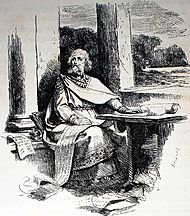 Wulfila translating the Bible, illustration 1879 - Wulfila übersetzt die Bibel, Illustration von 1879