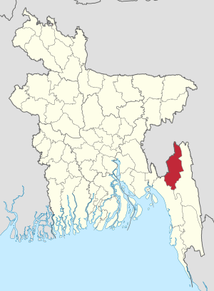Location of Khagrachhari in Bangladesh