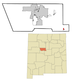 Location of Chilili, New Mexico