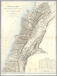 Carte du Liban d'apres les reconnaissances de la Brigade Topographique du Corps Expeditionnaire de Syrie en 1860-1861