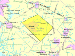 Census Bureau map of Alloway Township, New Jersey