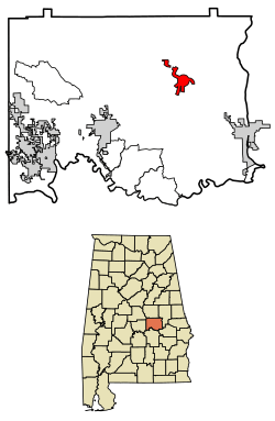 Location of Eclectic in Elmore County, Alabama