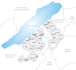 Karte Gemeinden des Bezirks Broye 2006