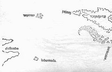 Map of Bermuda 1511 legatio babylonica