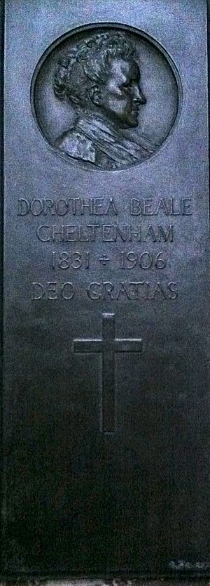 Memorial to Dorothea Beale in Gloucester Cathedral