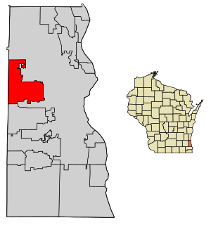 Location of Wauwatosa in Milwaukee County, Wisconsin.
