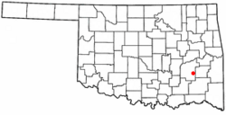 Location of Hartshorne, Oklahoma