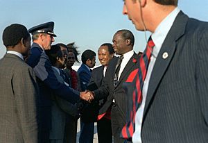 Prince Michael Moi of Kenya is welcomed upon his arrival for a visit to the United States - DPLA - 56e0485545d8c2ebff29726c93a2e1e7