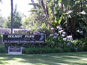 Sign of Holmby Park, Holmby Hills, Los Angeles, California.